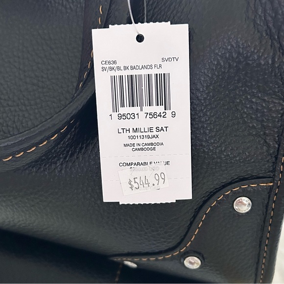 Coach Black Leather Millie Satchel NWT - Picture 12 of 16